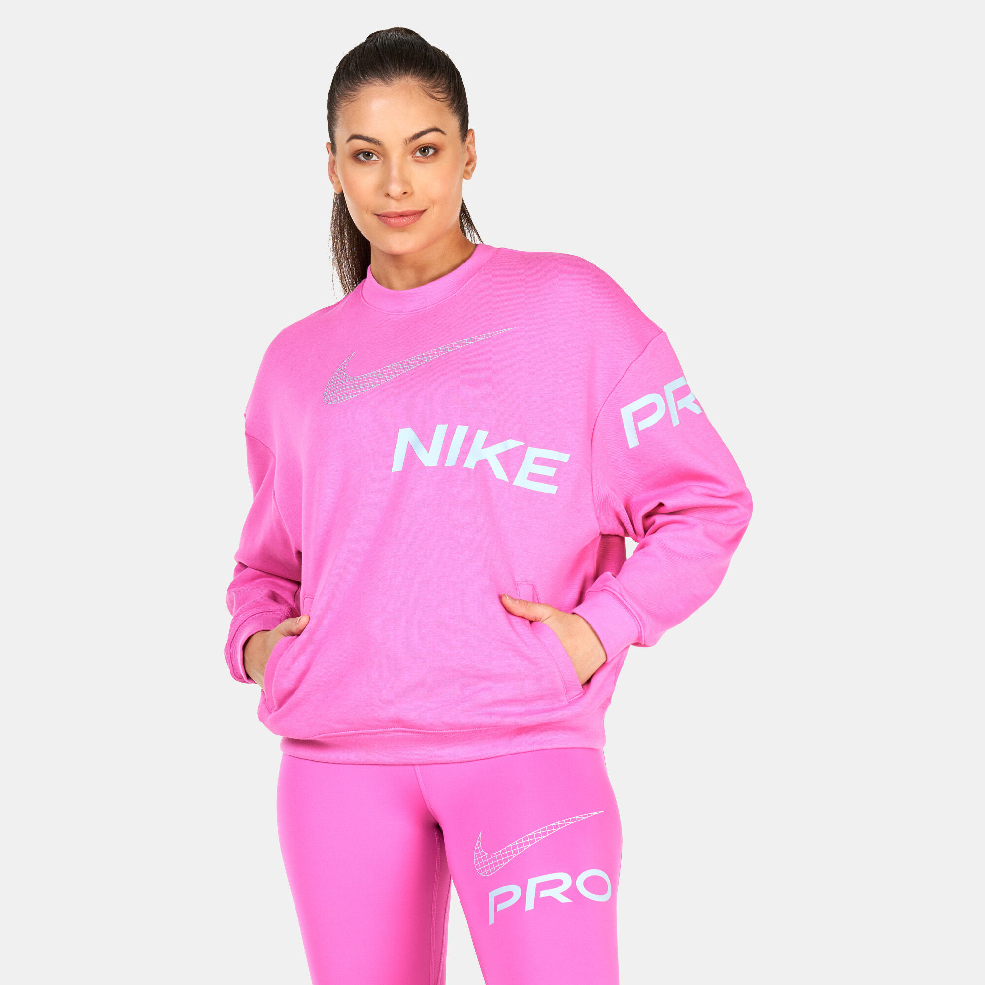 Women s Dri FIT Get Fit Graphic Crew Sweatshirt Pink Nike in KSA SSS