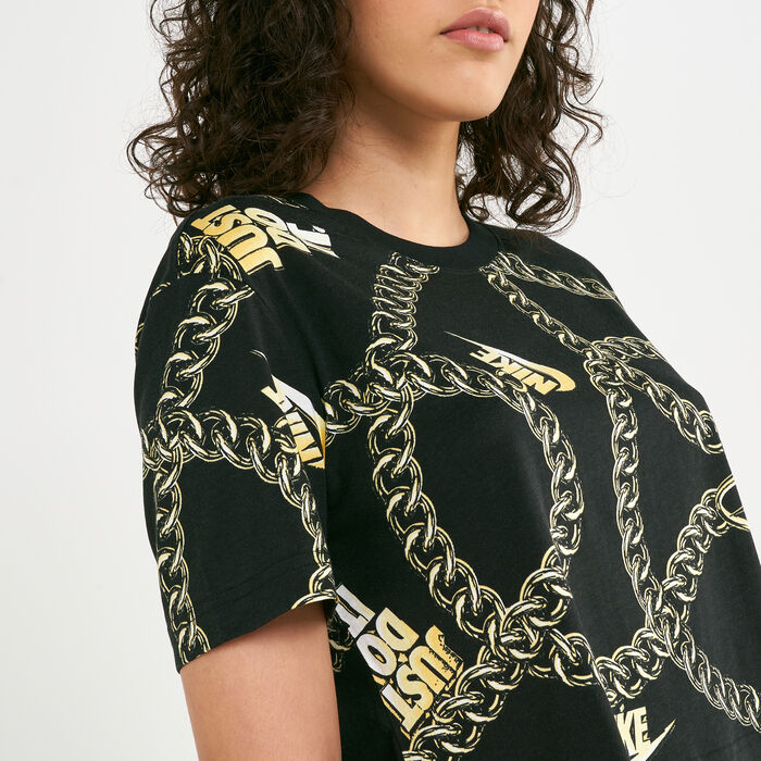 Nike Women's Sportswear Glam Dunk Crop Top Black image number 3