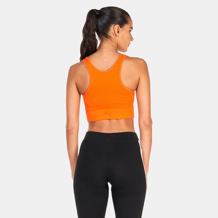 PUMA Women's INFUSE evoKNIT Crop Top Orange PUMA Women's INFUSE evoKNIT Crop Top Orange image number 1