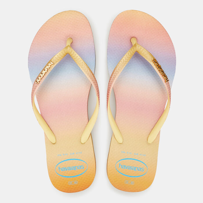 Havaianas Women's Slim Gradient Sunset Flip Flops yellow Havaianas Women's Slim Gradient Sunset Flip Flops yellow image number 0