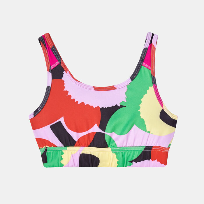 adidas Kids' x Marimekko Believe This AEROREADY Training Floral-Print Sports Bra Pink image number 0