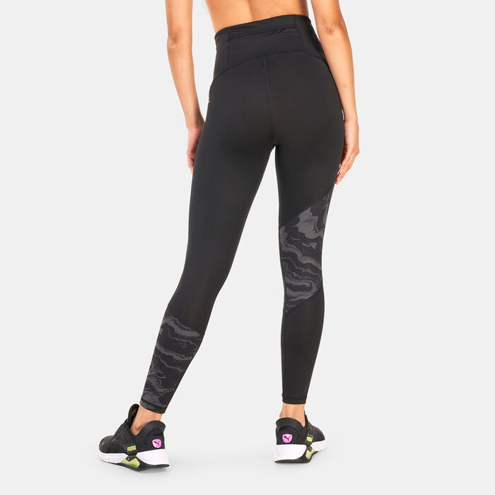 PUMA Women's Graphic 7/8 Running Leggings Black image number 1