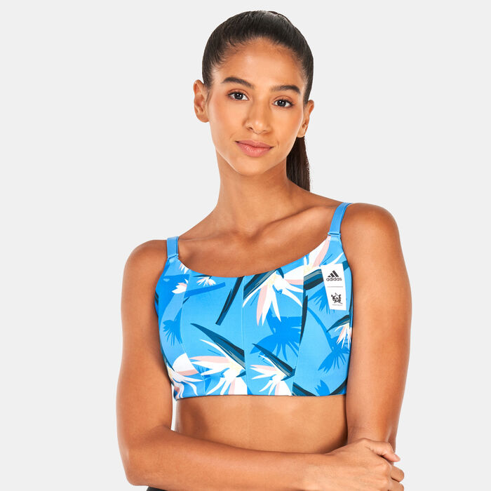 adidas Women's x Thebe Magugu Light-Support Sports Bra Blue adidas Women's x Thebe Magugu Light-Support Sports Bra Blue image number 0