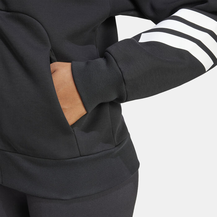 adidas Women's Future Icons 3-Stripes Full-Zip Hoodie Black adidas Women's Future Icons 3-Stripes Full-Zip Hoodie Black image number 3