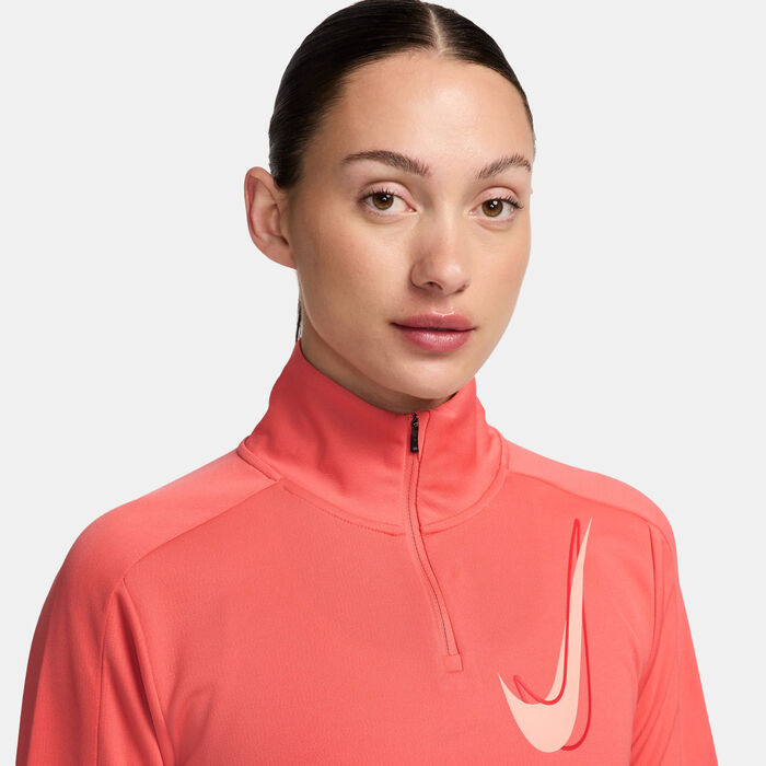 Nike Women's Swoosh Dri-FIT 1/2-Zip Mid Layer Running Top Peach Nike Women's Swoosh Dri-FIT 1/2-Zip Mid Layer Running Top Peach image number 2
