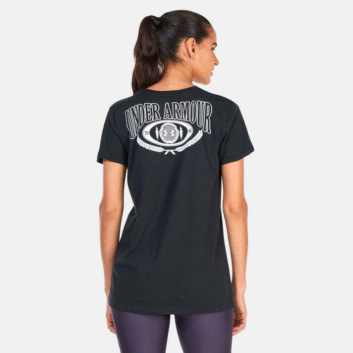 Under Armour Women's UA Collegiate Varsity T-Shirt Black Under Armour Women's UA Collegiate Varsity T-Shirt Black image number 1