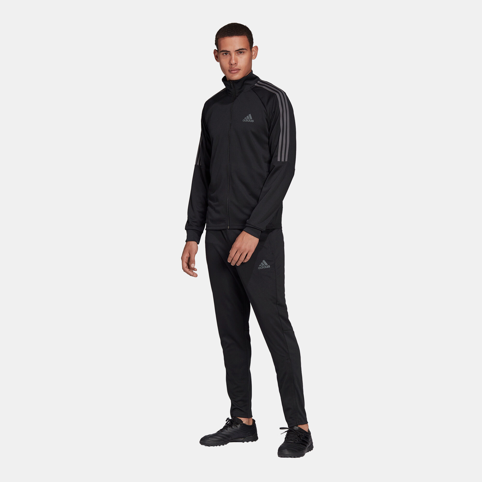 Black adidas new arrivals tracksuit set