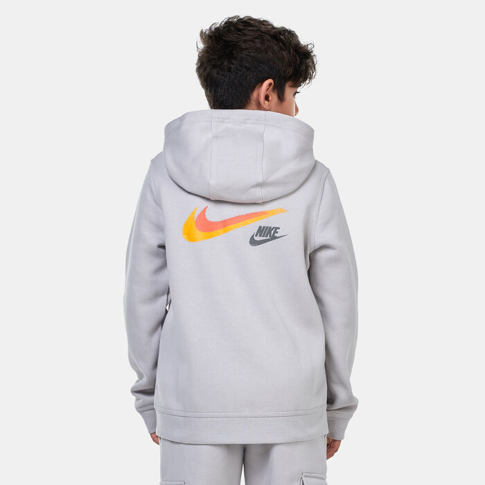 Nike Kids' Sportswear Fleece Full-Zip Graphic Hoodie Grey image number 1