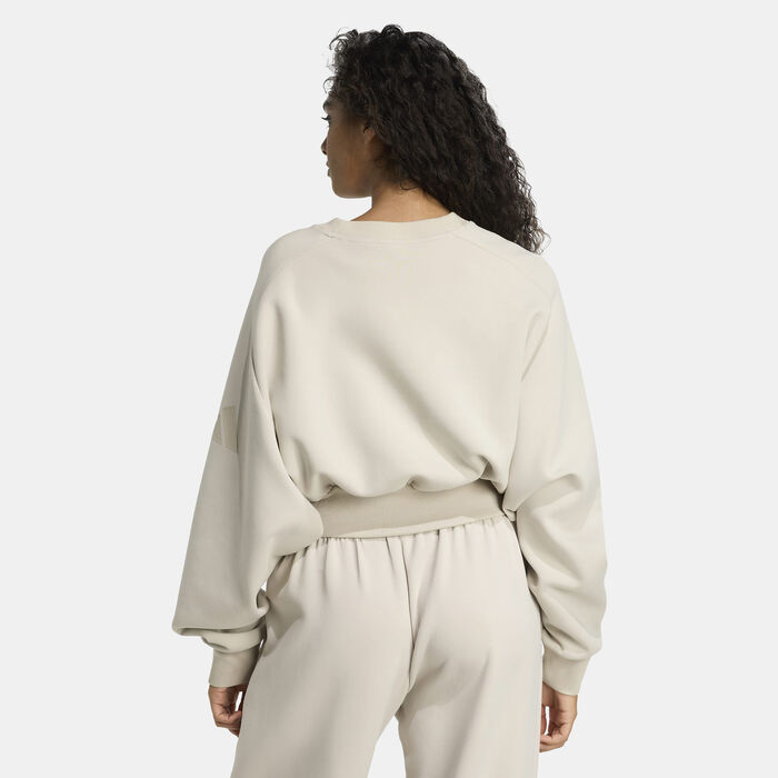 adidas Women's ALL SZN Soft Lux Sweatshirt Beige adidas Women's ALL SZN Soft Lux Sweatshirt Beige image number 1