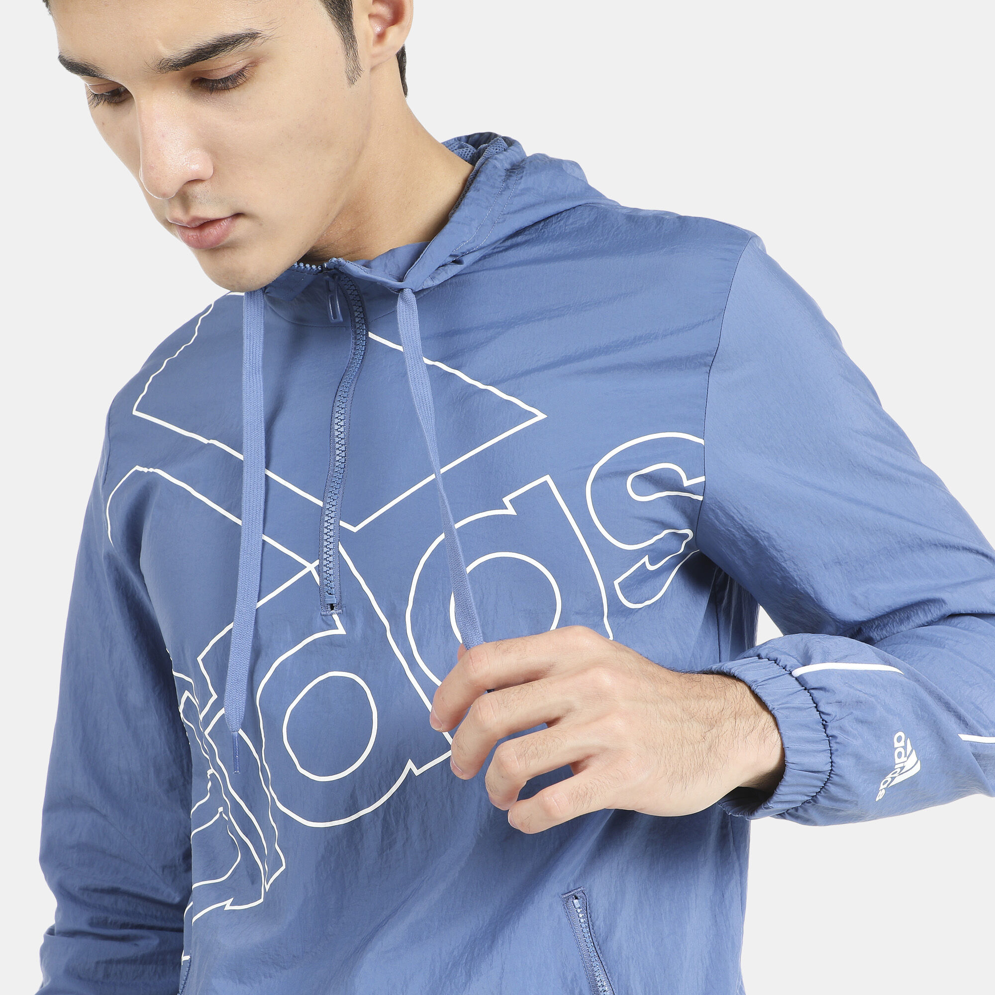 Adidas men's essentials sales hooded wind jacket