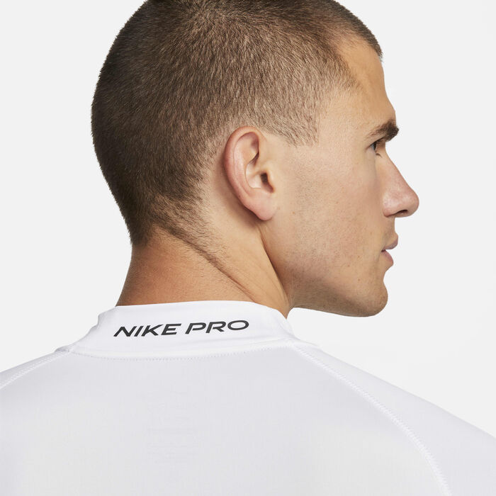 Nike Men's Pro Dri-FIT Fitness Mock-Neck Top White Nike Men's Pro Dri-FIT Fitness Mock-Neck Top White image number 4