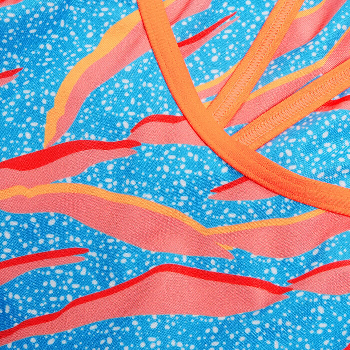 Speedo Kids' Digital Print One-Piece Swimsuit Blue image number 3