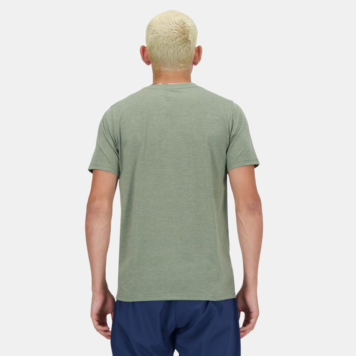 New Balance Men's Sport Essentials Heathertech Running T-Shirt Green New Balance Men's Sport Essentials Heathertech Running T-Shirt Green image number 1