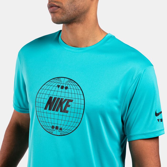 Nike Swim Men's Printed Hydroguard Swimming T-Shirt Blue Nike Swim Men's Printed Hydroguard Swimming T-Shirt Blue image number 7