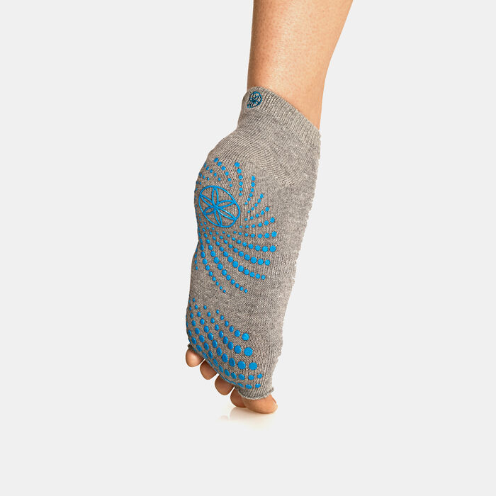 Gaiam Toeless Grippy Yoga Socks (1 Pair) Grey Gaiam Toeless Grippy Yoga Socks (1 Pair) Grey image number 1