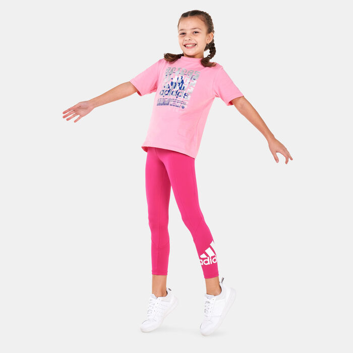 adidas Kids' Designed 2 Move Leggings Pink adidas Kids' Designed 2 Move Leggings Pink image number 2
