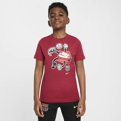 Nike Kids' F.C. Barcelona Football T-Shirt Red Nike Kids' F.C. Barcelona Football T-Shirt Red