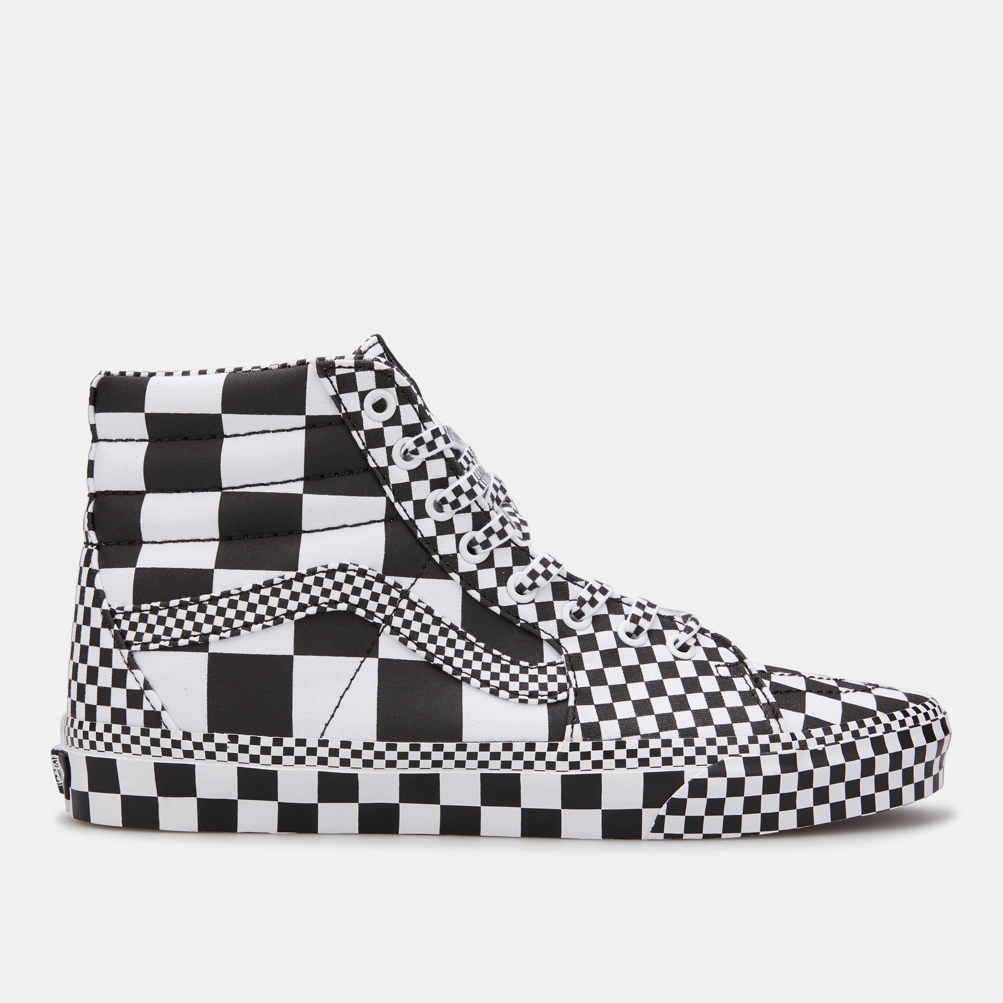 Buy Vans Allover Checkerboard Sk8 Hi Shoe Black in KSA SSS