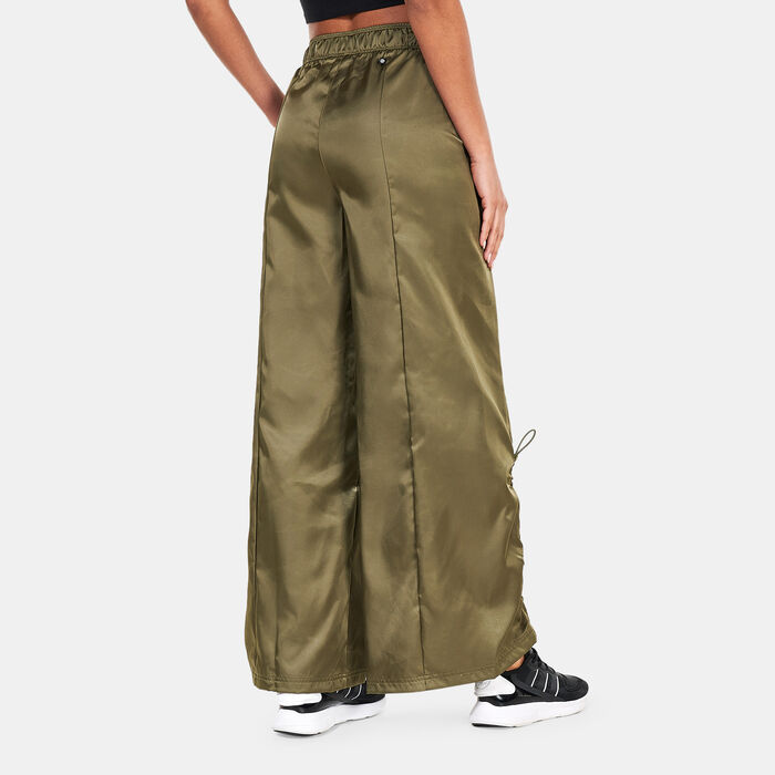 adidas Originals Women's Wide-Leg Satin Pants Green adidas Originals Women's Wide-Leg Satin Pants Green image number 1