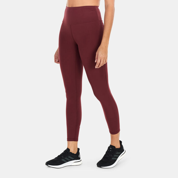 adidas Women's Yoga Essentials High-Waisted Leggings Maroon adidas Women's Yoga Essentials High-Waisted Leggings Maroon image number 0