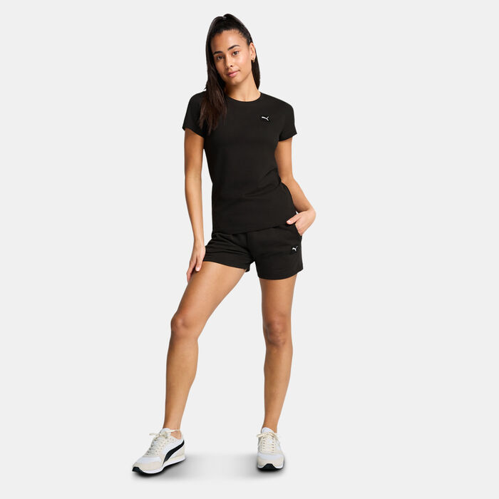 PUMA Women's Essentials Elevated T-Shirt Black PUMA Women's Essentials Elevated T-Shirt Black image number 2
