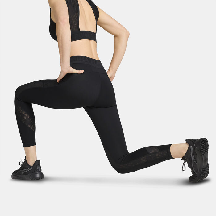 PUMA Women's Lace 7/8 Leggings Black PUMA Women's Lace 7/8 Leggings Black image number 1