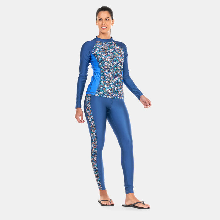 COEGA Women's Printed Long Sleeve Rashguard Blue COEGA Women's Printed Long Sleeve Rashguard Blue image number 2