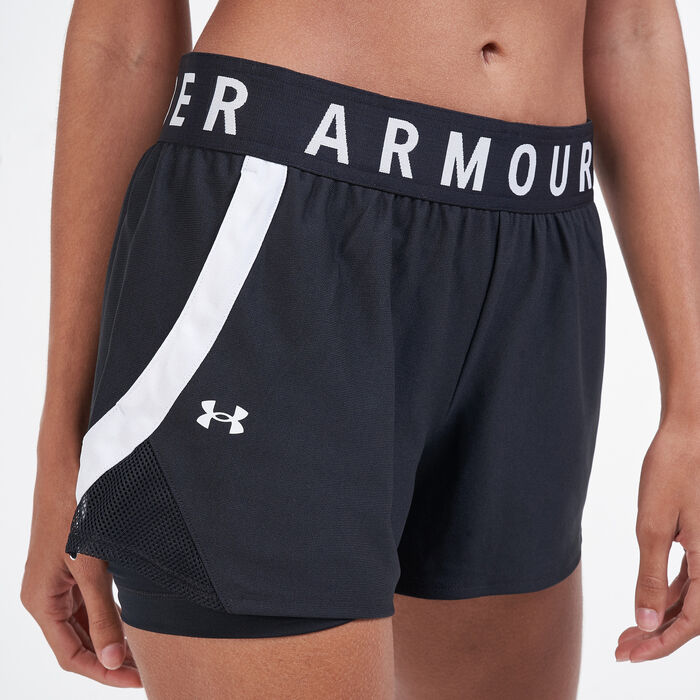 Under Armour Women's Play Up 2-in-1 Shorts Black image number 3
