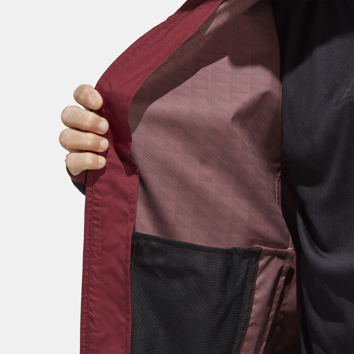 adidas Men's Terrex Multi RAIN.RDY 2.5-Layer Rain Jacket Maroon image number 3