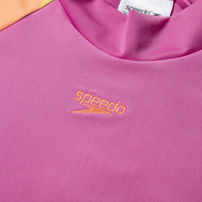 Speedo Kids' Printed Sun Swimming Rashguard Pink image number 2