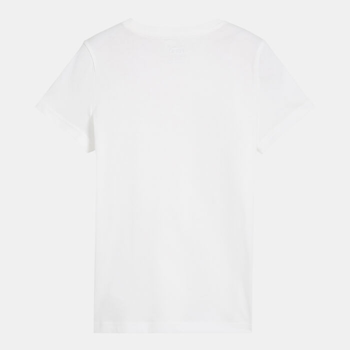 PUMA Kids' Essential+ Script Metallic Graphic T-Shirt White PUMA Kids' Essential+ Script Metallic Graphic T-Shirt White image number 1