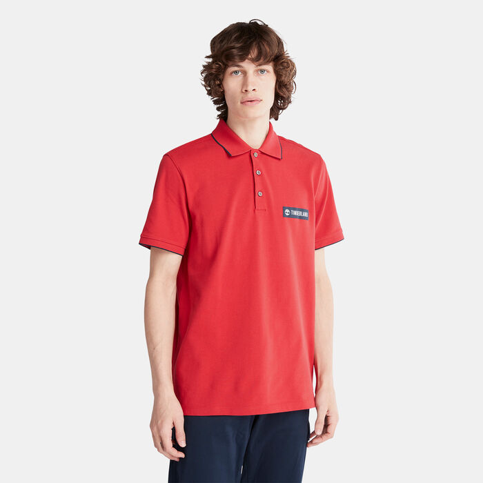Timberland Men's Brand Carrier Polo Shirt Red image number 0