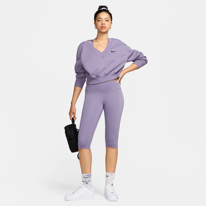 Nike Women's One High-Waisted Capri Leggings Black Nike Women's One High-Waisted Capri Leggings Black image number 2