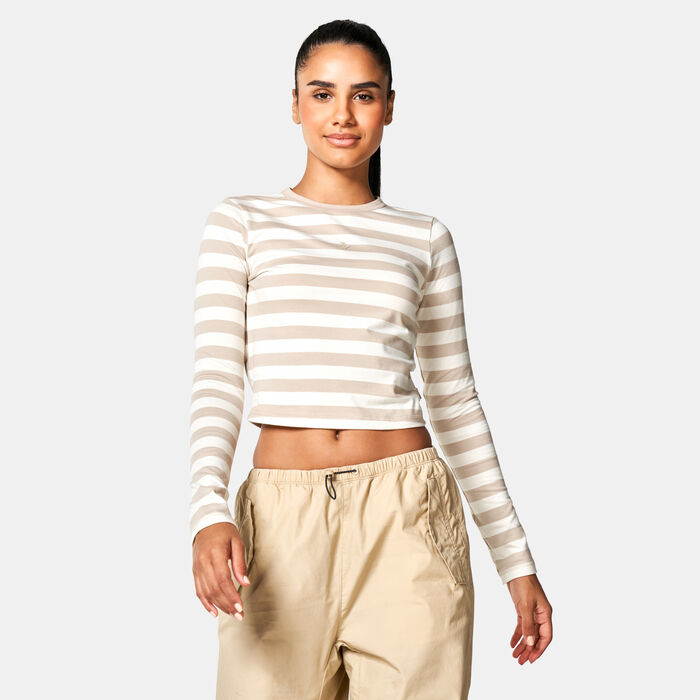 Converse Women's Striped T-Shirt Beige Converse Women's Striped T-Shirt Beige image number 0