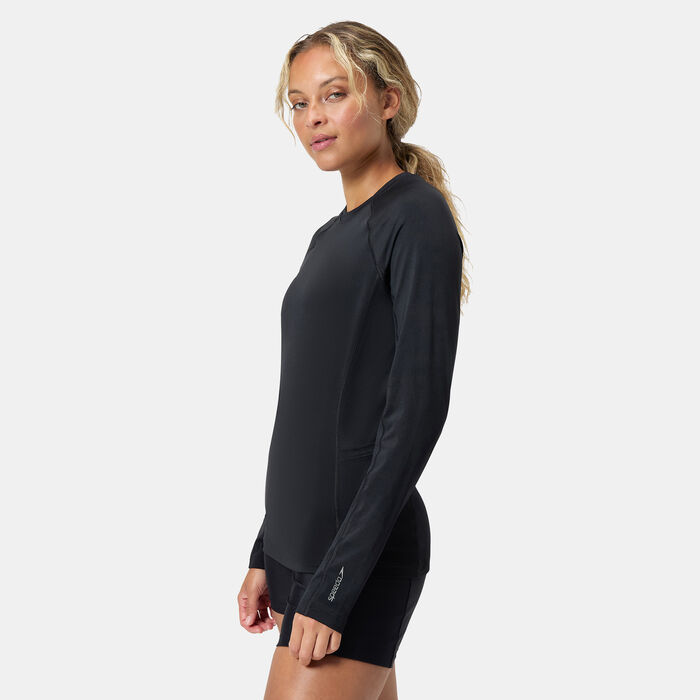 Speedo Women's Long Sleeve Swimming Top Black Speedo Women's Long Sleeve Swimming Top Black image number 4