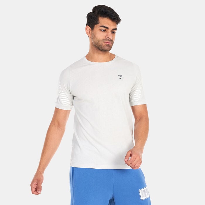 EA7 Emporio Armani Men's Small Logo 7 Lines T-Shirt Grey EA7 Emporio Armani Men's Small Logo 7 Lines T-Shirt Grey image number 0