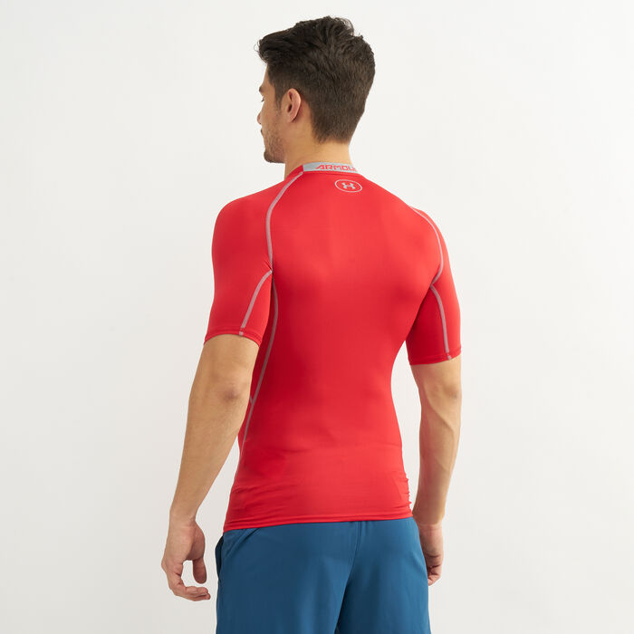 Buy Under Armour Men's HeatGear® Armour Compression T-Shirt Red in KSA -SSS