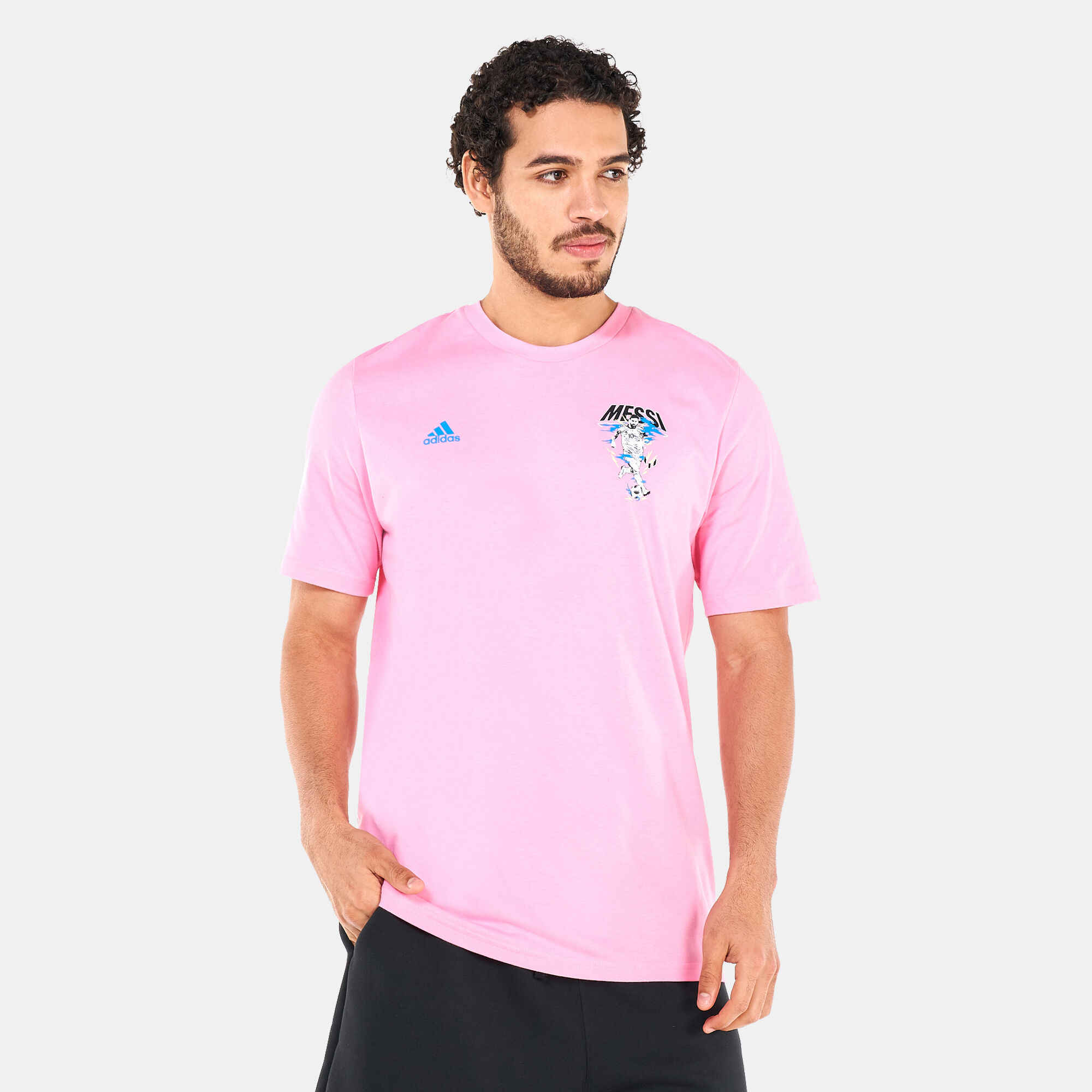 Pink adidas clearance t shirt mens