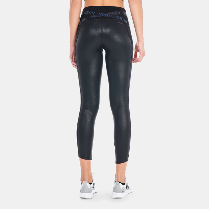 New Balance Women's NYC Marathon Q Speed 7/8 Leggings Black New Balance Women's NYC Marathon Q Speed 7/8 Leggings Black image number 1