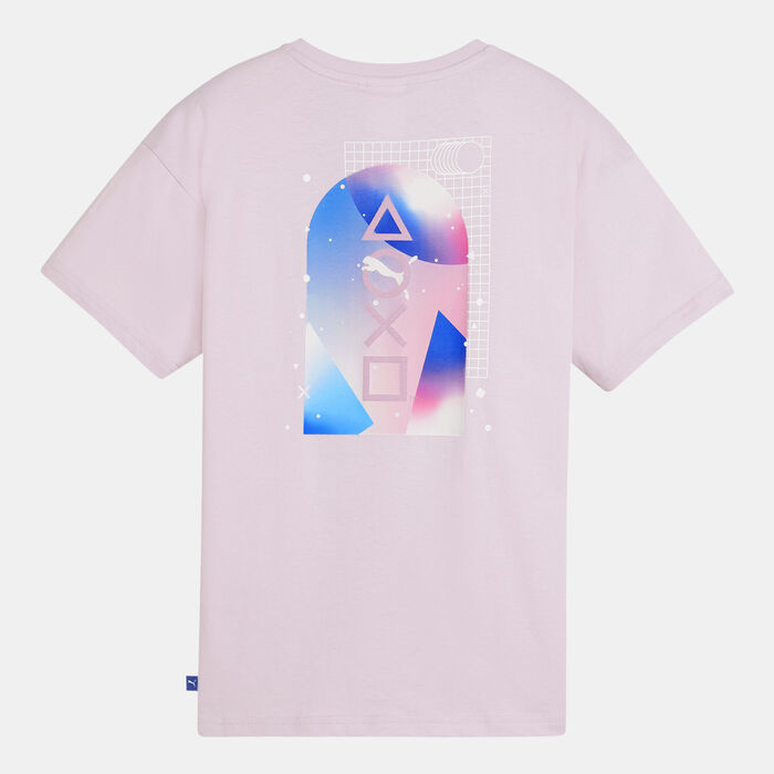 PUMA Kids' x PlayStation Elevated T-Shirt Purple PUMA Kids' x PlayStation Elevated T-Shirt Purple image number 1
