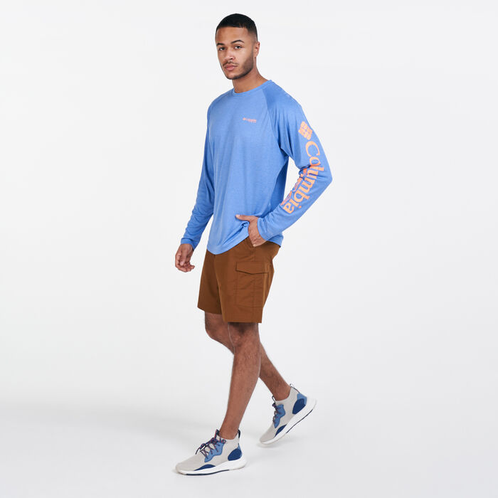 Columbia Men's PFG Terminal Tackle™ Heather Long Sleeve T-Shirt Blue Columbia Men's PFG Terminal Tackle™ Heather Long Sleeve T-Shirt Blue image number 2