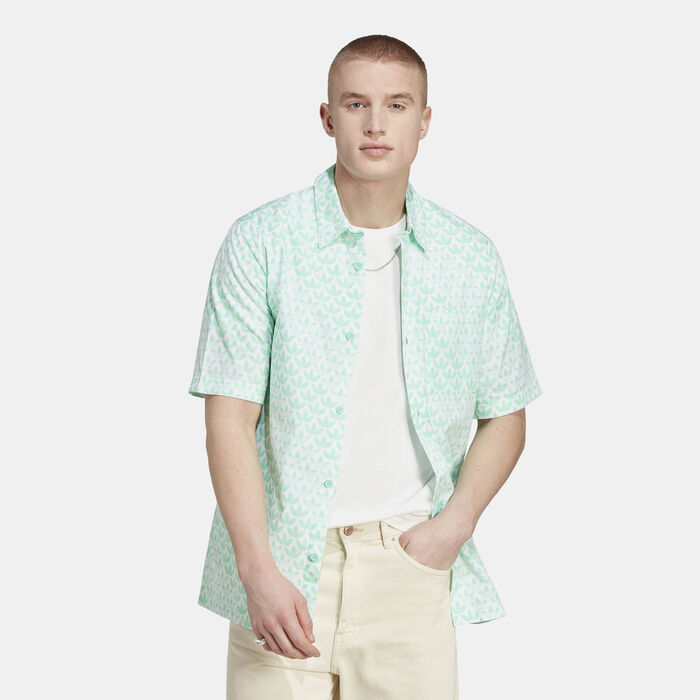 adidas Originals Men's Graphics Monogram Allover Print Shirt Green adidas Originals Men's Graphics Monogram Allover Print Shirt Green image number 0