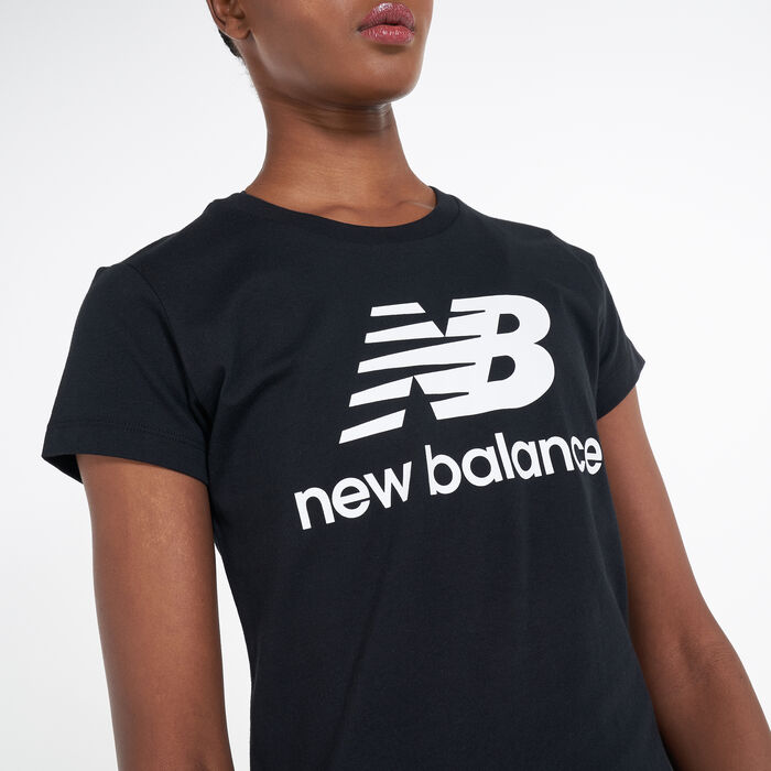New Balance Women's Essentials Stacked Logo T-Shirt Black New Balance Women's Essentials Stacked Logo T-Shirt Black image number 3