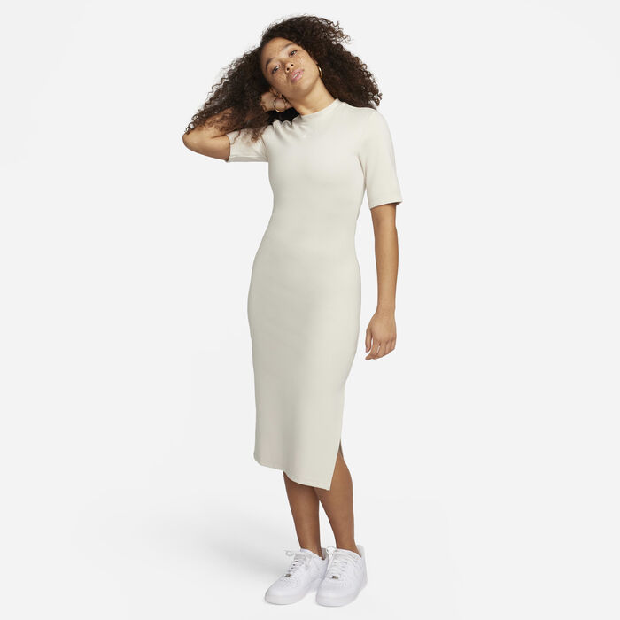 Nike Women's Sportswear Essential Midi Dress Ivory image number 0
