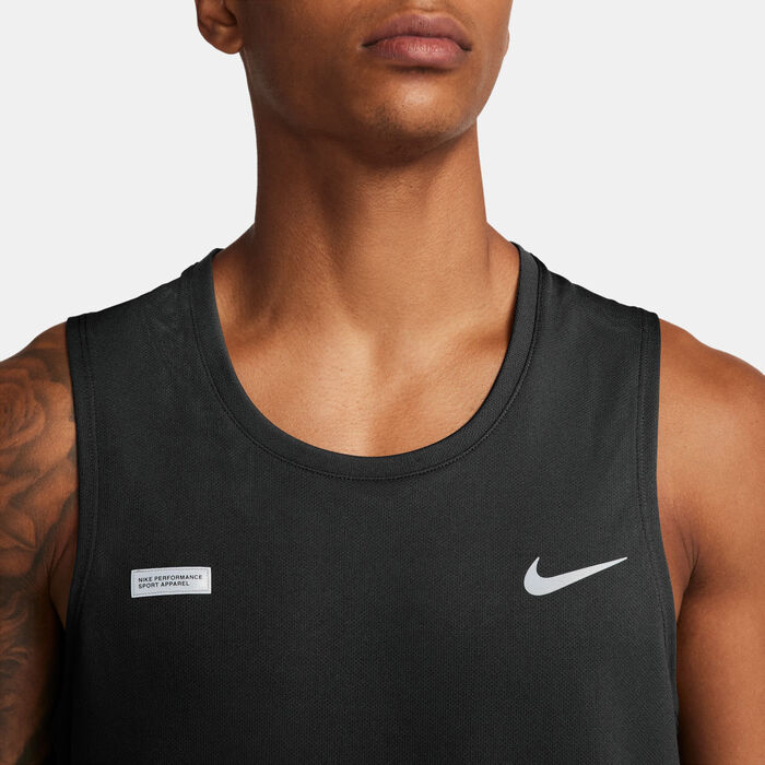 Nike Men's Miler Flash Running Tank Top Black Nike Men's Miler Flash Running Tank Top Black image number 2