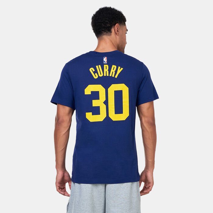 Jordan Men's Golden State Warriors Statement Edition Basketball T-Shirt Blue Jordan Men's Golden State Warriors Statement Edition Basketball T-Shirt Blue image number 1