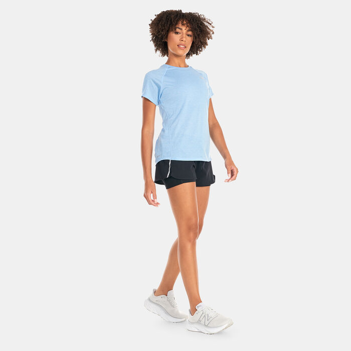 New Balance Women's Impact Run T-Shirt Blue New Balance Women's Impact Run T-Shirt Blue image number 2