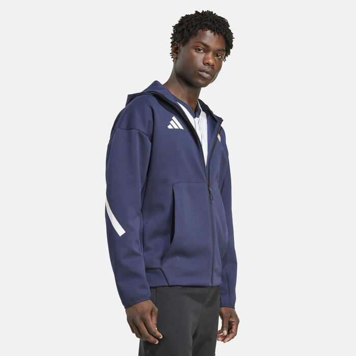 adidas Men's Real Madrid Z.N.E. Anthem Football Hoodie Blue adidas Men's Real Madrid Z.N.E. Anthem Football Hoodie Blue image number 5