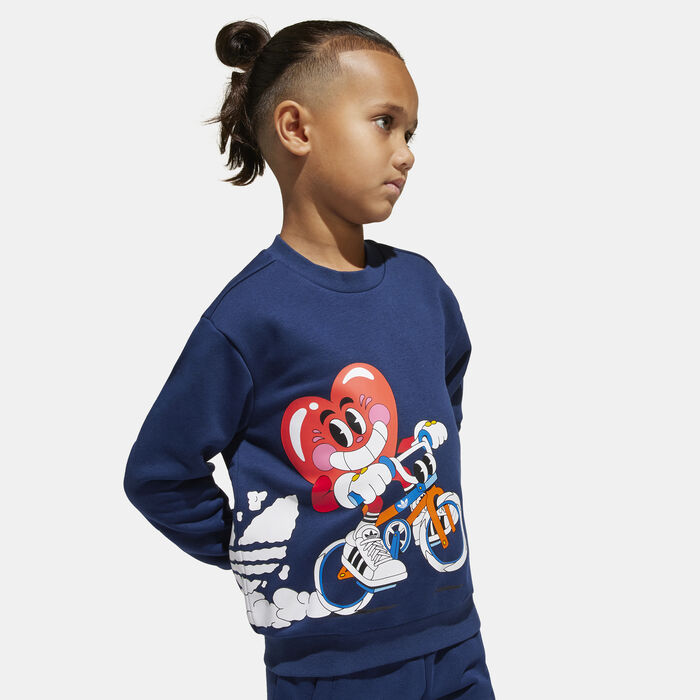 adidas Originals Kids' Sweatshirt and Pants Set Blue image number 3