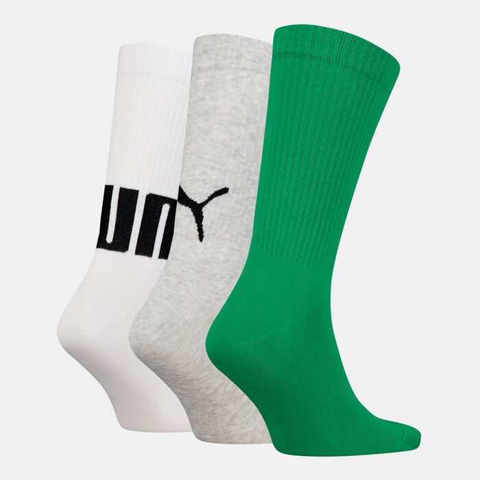 PUMA Big Logo Crew Socks (3 Pairs) Green image number 1